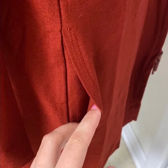 Eileen Fisher Hooded Jacket with Pockets Zipper Small Red - Picture 7 of 9